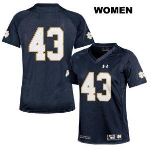 Notre Dame Fighting Irish Women's Marcus Thorne #43 Navy Under Armour No Name Authentic Stitched College NCAA Football Jersey IGX5099EJ